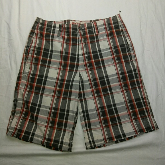 Mossimo Plaid Flat Front 4 Pocket Shorts - Picture 1 of 4